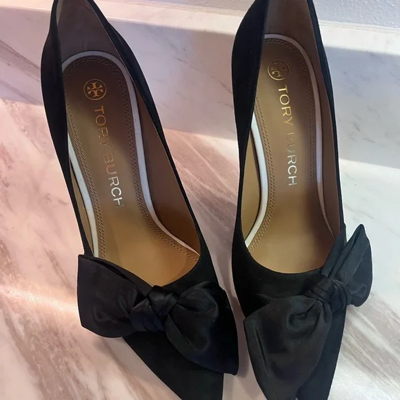 Black Suede Tory Burch Heels - Picture 4 of 6